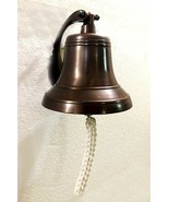 Solid Brass 7&quot; Copper Antique Ship Bell Ring Home Kitchen Outdoor Indoor... - £47.42 GBP