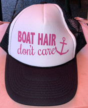Boat Hair Don&#39;t Care Black Otto Collection Trucker  Cap Hat Snapback - £18.98 GBP