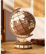 Rolife 3D Wooden Globe Puzzle Model Kit 277 Pcs Vintage Wood Building Set - $201.97 MXN