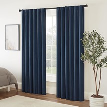 Dark Blue, 52 X 95-Inch Eclipse Fresno Modern Blackout Thermal Rod Pocke... - $74.96