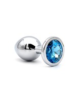 Aquamarine Austrian Crystal Decorated Anal Plug · Stainless Steel Butt Plug - $98.00