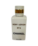 Vintage Chanel No 5 Body Lotion Empty White Milk Glass Bottle 6 fl oz - $36.13 CAD