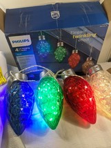 Philips 4 Lit Hanging C-bulbs Elegant Twinkling Effect Christmas Lights ... - $74.00