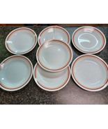 7 Corelle Cinnamon Chestnut Stripe Dessert Replacement Plates 6 3/4&quot; - $658.39 MXN