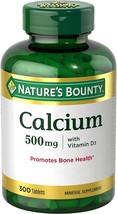 Nature&#39;s Bounty Calcium Plus 500 mg Vitamin D3, Immune Support &amp; Bone Health, 30 - £30.36 GBP