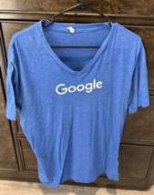 Google  Unisex  V-neck Tee  Size Large  Blue with White Graphic - $13.84