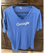 Google  Unisex  V-neck Tee  Size Large  Blue with White Graphic - $256.60 MXN
