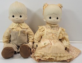 *R12) Vintage 1981 Enesco Precious Moments Mikey Debbie Large 17&quot; Figure Dolls - £39.55 GBP