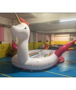 Giant Colorful 6-10 Person Inflatable Unicorn Lake Water Large Party Flo... - £486.16 GBP