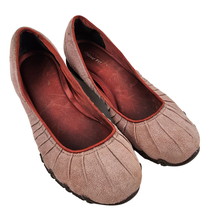 Skechers Shoes Womens 7.5M Relaxed Fit Memory Foam Pink Pleated Flats Suede - $25.74