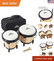 Portable 4&quot; &amp; 5&quot; Bongo Drums - Tunable Wood &amp; Metal - Ideal for Kids &amp; B... - $42.00