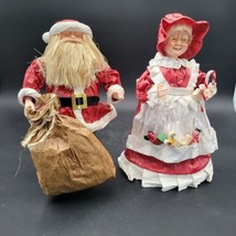 Vintage 10” MBCA Band Creations Christmas Mr. &amp; Mrs. Santa Clause Taiwan Figures - £30.36 GBP