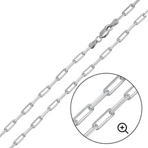 925 Sterling Silver \Link Paperclip Chain 2.8mm Various Length - £31.00 GBP+