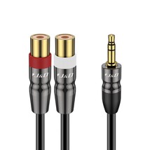 J&D 3.5 mm to Dual RCA Audio Cable, Heavy Duty 3.5mm Male to 2 RCA Female Gold P - £20.41 GBP