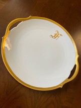 Limoges UC France White  Gold edge handled dish platter  10.5”x 9.74” - $64.35