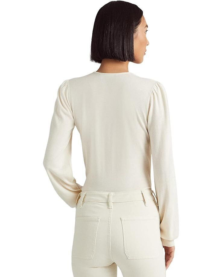 Lauren Ralph Lauren Women&#39;s Ruffle-Trim Jersey Sweater B4HP - $35.95