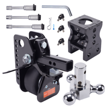 Adjustable Trailer Hitch w/ Air Suspension Bag &amp; Three Ball Mount 6&quot; Ris... - $438.78