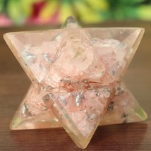 Genuine Pink Rose Orgone Merkaba Star Quartz Chakra Crystal Healing Pendant - $54.40