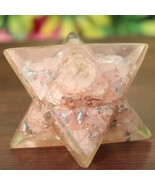 Genuine Pink Rose Orgone Merkaba Star Quartz Chakra Crystal Healing Pendant - $1,374.44 MXN
