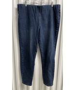 Soft Surroundings Blue Cotton Blend Flat Front Slim Leg Denim Jeans pull... - £20.94 GBP