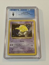 Drowzee Pokemon (1999) Base Set Shadowless 49/102 Blue Label CGC 9 MINT - £35.13 GBP