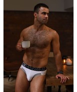 Box Menswear PRINCE FIT BRIEFS - WHITE &amp; GREY &quot;Large&quot; - £15.78 GBP