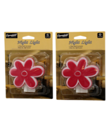 Set of 2 Night Light On/Off Switch UL Certified Flower Floral - £6.95 GBP