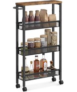 The Vasagle Slim Storage Cart, 4-Tier Rolling Cart Tower, Slide Out Cart... - $55.96