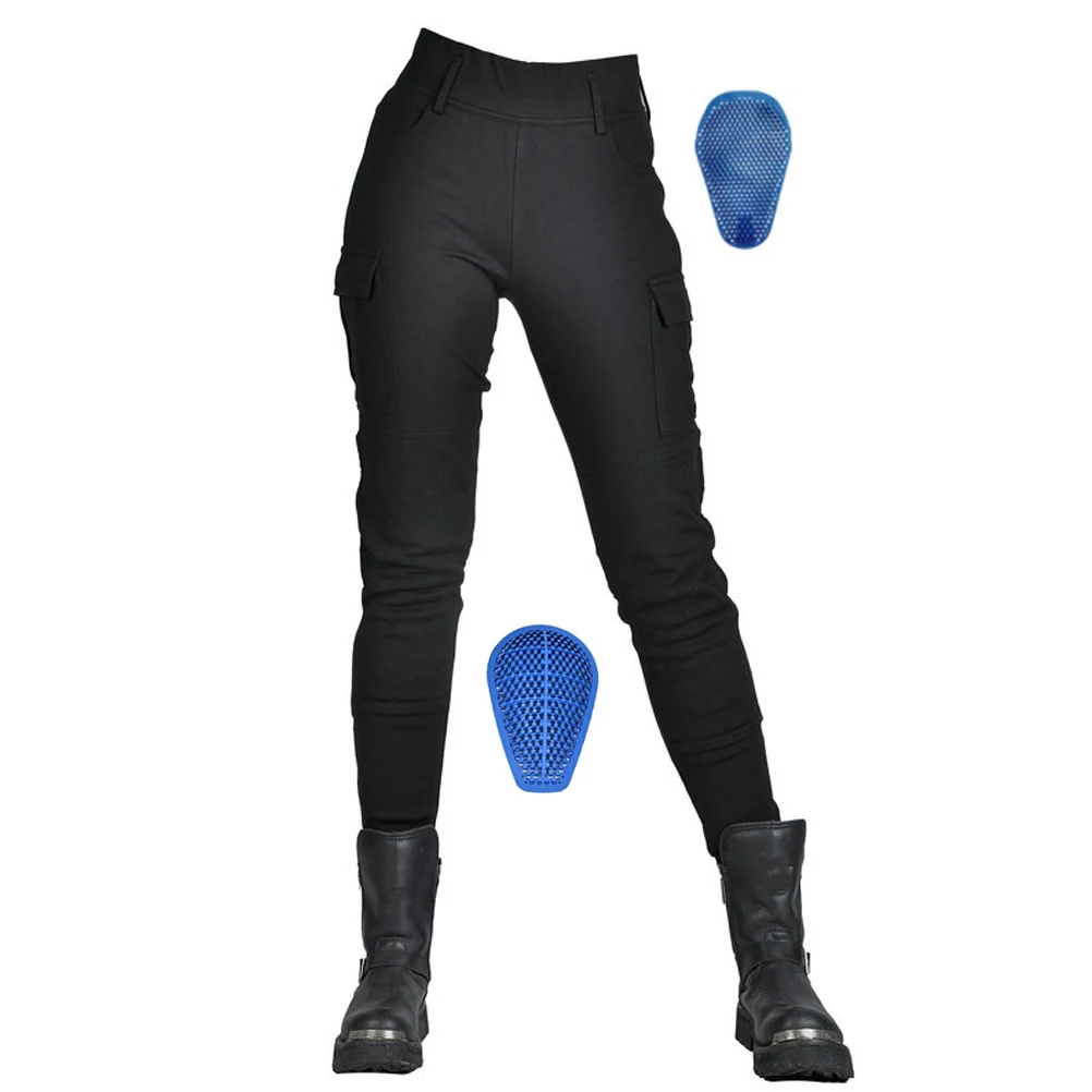 Reinforced with Aramid Women Motorcycle Riding Pants Silica Gel Pads Slim Fit - £112.77 GBP