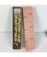 VTG Penn Wax Works Taper Candles #892 Fruit Fall Autumn Wreath Set of 2 ... - £34.44 GBP