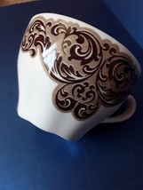 Vintage USSR Soviet Latvia Porcelain Riga RPR White Brown ornament Coffee  Cup - £10.81 GBP