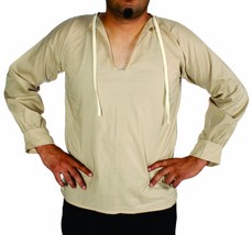 Alexanders Costumes Men&#39;s Muslin Peasant Shirt, Natural, Medium - £8.21 GBP