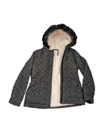 Girls SO Sherpa Fleece Lined Coat/ Jacket Size 14/16 Fur Trimmed Mint Co... - $31.82 CAD