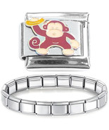 Starter Bracelet &amp; Monkey &amp; Banana Italian Charm - Vintage Style Jewelry... - $14.77 CAD