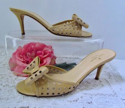 Kate Spade Mailyn Bow Slide Sz 9B Powder Nude Cut-Out Detail Mules Kitte... - £35.85 GBP