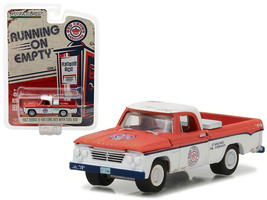 1962 Dodge D-100 Pickup Truck Long Bed with Tool Box Red Crown Gasoline 1/64 Die - £14.84 GBP