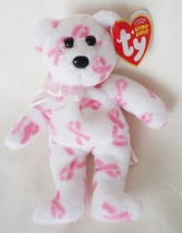 Ty Giving Plush Beanie Baby Breast Cancer Awareness Bear Clip-on (2007) - £10.35 GBP