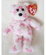 Ty Giving Plush Beanie Baby Breast Cancer Awareness Bear Clip-on (2007) - £10.16 GBP