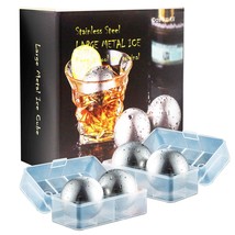 Whiskey Stone Gifts Set, Reusable Metal Ice Cubes, Xl Large Stainless Steel Whis - £36.94 GBP