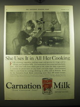 1921 Carnation Milk Ad - She uses it in all her cooking - £14.49 GBP