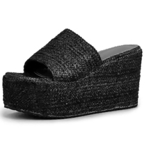 Rosie Women’s Platform Slip on Espadrille Wedged Open Toe Beach Sandals - £37.30 GBP