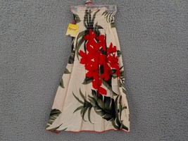 Favant Girls Butterfly Dress SZ 4 Cream Red Hibiscus Palm Elastic Front ... - $14.99