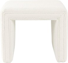 Homepop Modern Channel Tufted Ottoman Home Décor|Ottoman For, Cream Boucle - £78.86 GBP