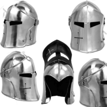 Medievale Knights Barbuta Casco Templar Crusader Armor Knight Visiera Casco - £56.71 GBP