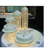 5pc. Crystal Wedding Party Cake Stand Decoration Set w/ LED Lights - £333.93 GBP