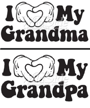 I Love Grandma - Grandpa T Shirt Heat Press Machine Transfer Prints 400 - £3.19 GBP