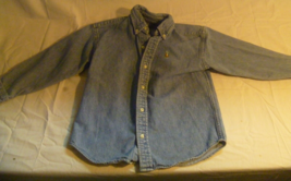 POLO RALPH LAUREN DESIGNER BLUE JEAN SHIRT 100% COTTON BLUE YOUTH BOYS S... - $24.82