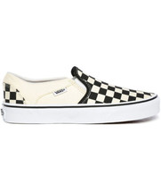 Vans Mens Asher Checker Slip-on Sneakers Color Checkers Black Natural Si... - £69.65 GBP