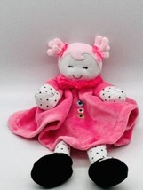 Baby Starters Pink First Doll Lovey Security Blanket Rattle Polka Dots Flowers - $18.69