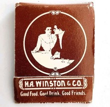 H.A. Winston &amp; Co Restaurant Vintage Matchbook East Coast Matches Unstru... - $366.58 MXN